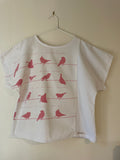 Re-made Tea towel | Boxy Top with Swedish Birds | Sustainable fashion