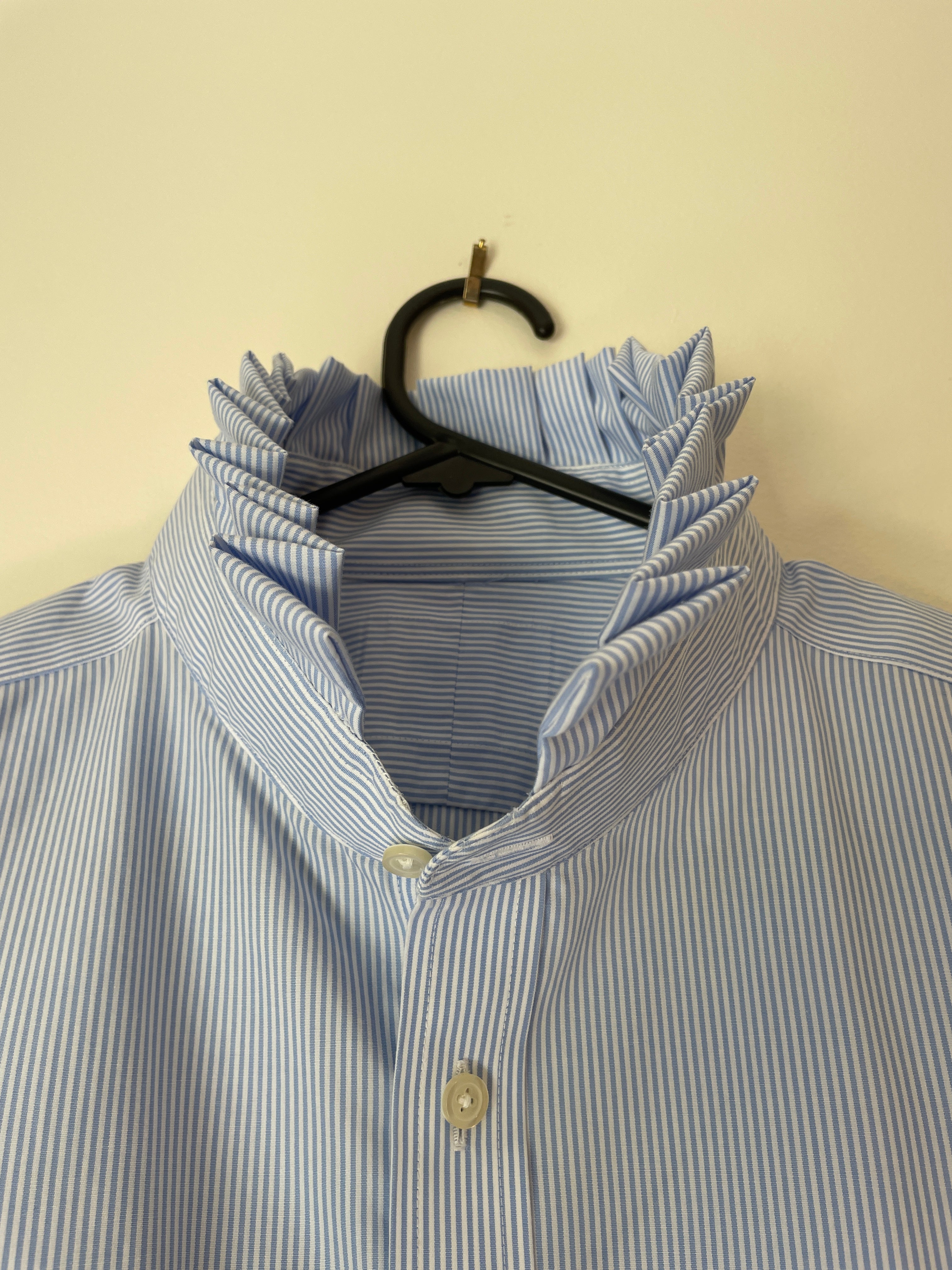 Redesigned Blue Cotton Shirt | Sustainable Fashion | Small size