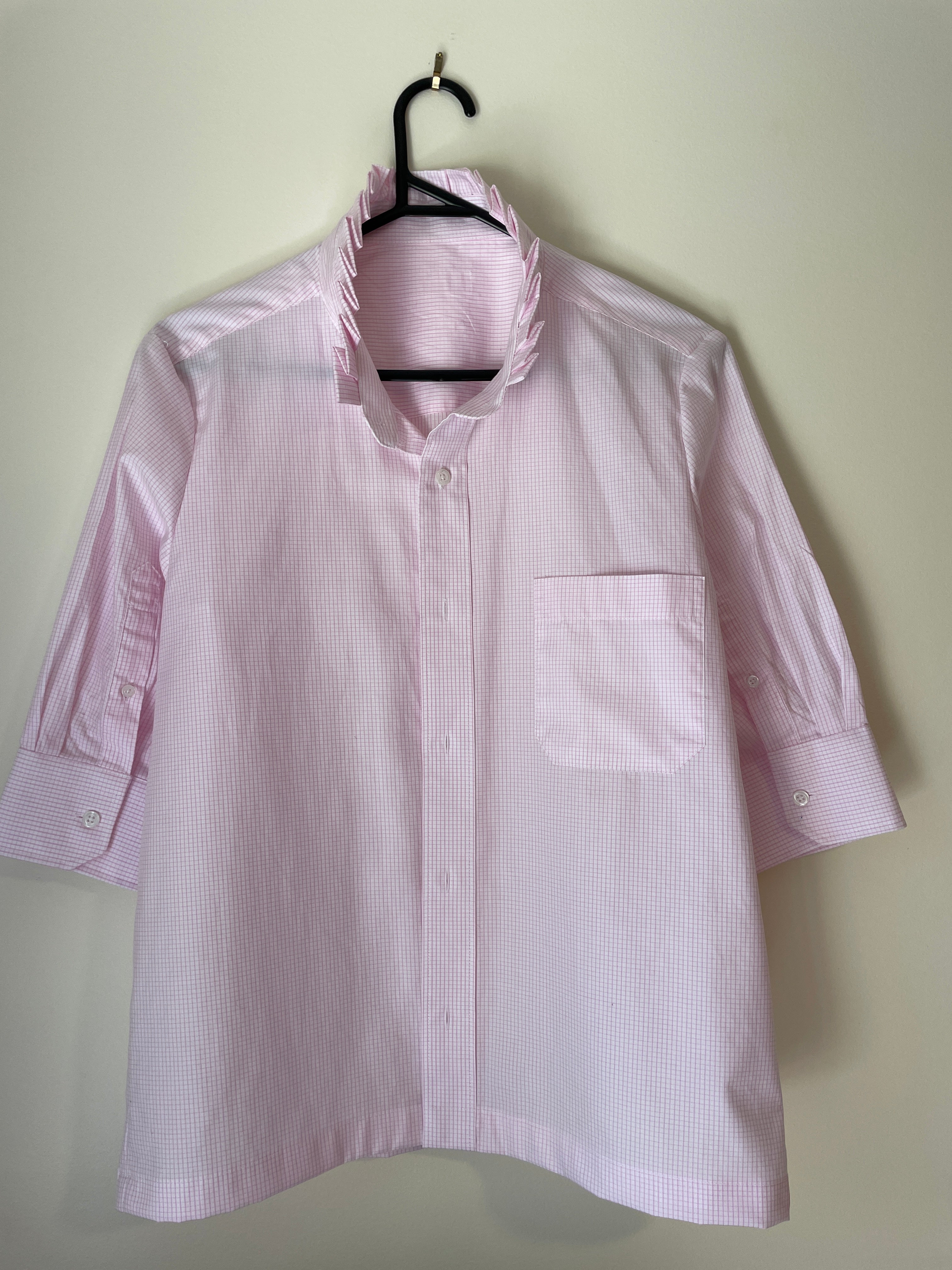 Pink strip shirt upcycled 