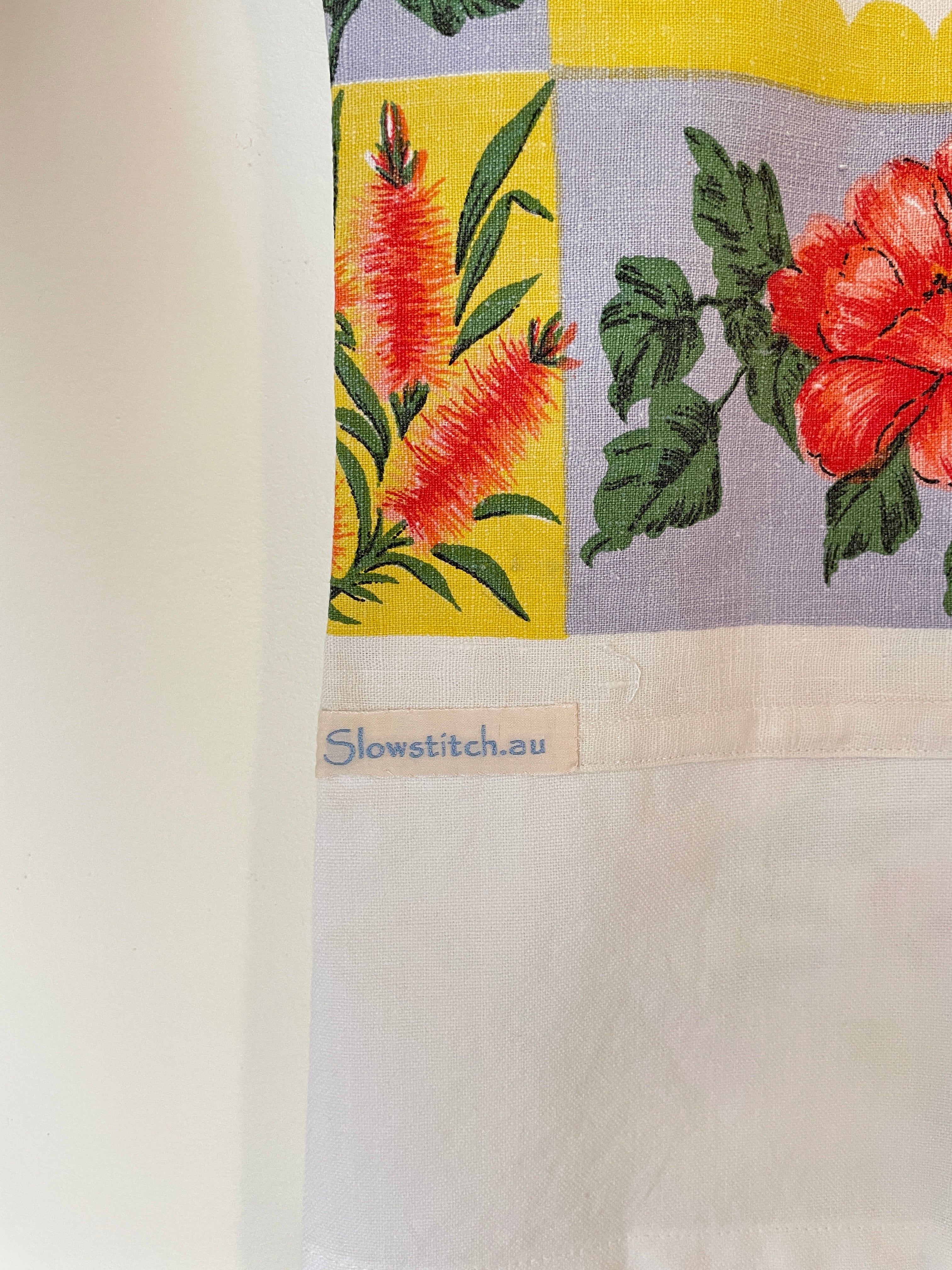 Re-made Tea towel | Boxy Top with flowers | Sustainable fashion