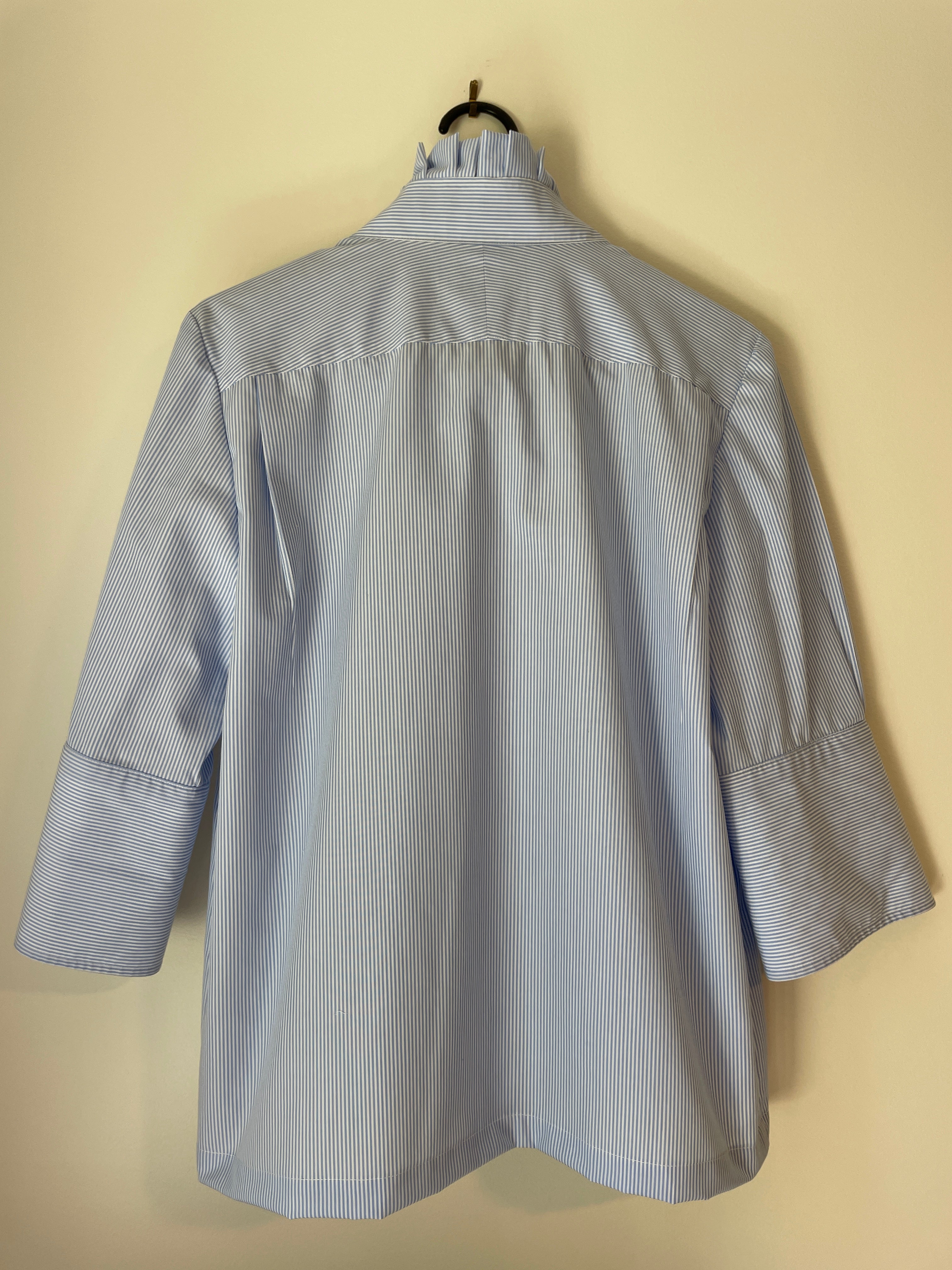 Redesigned Blue Cotton Shirt | Sustainable Fashion | Small size