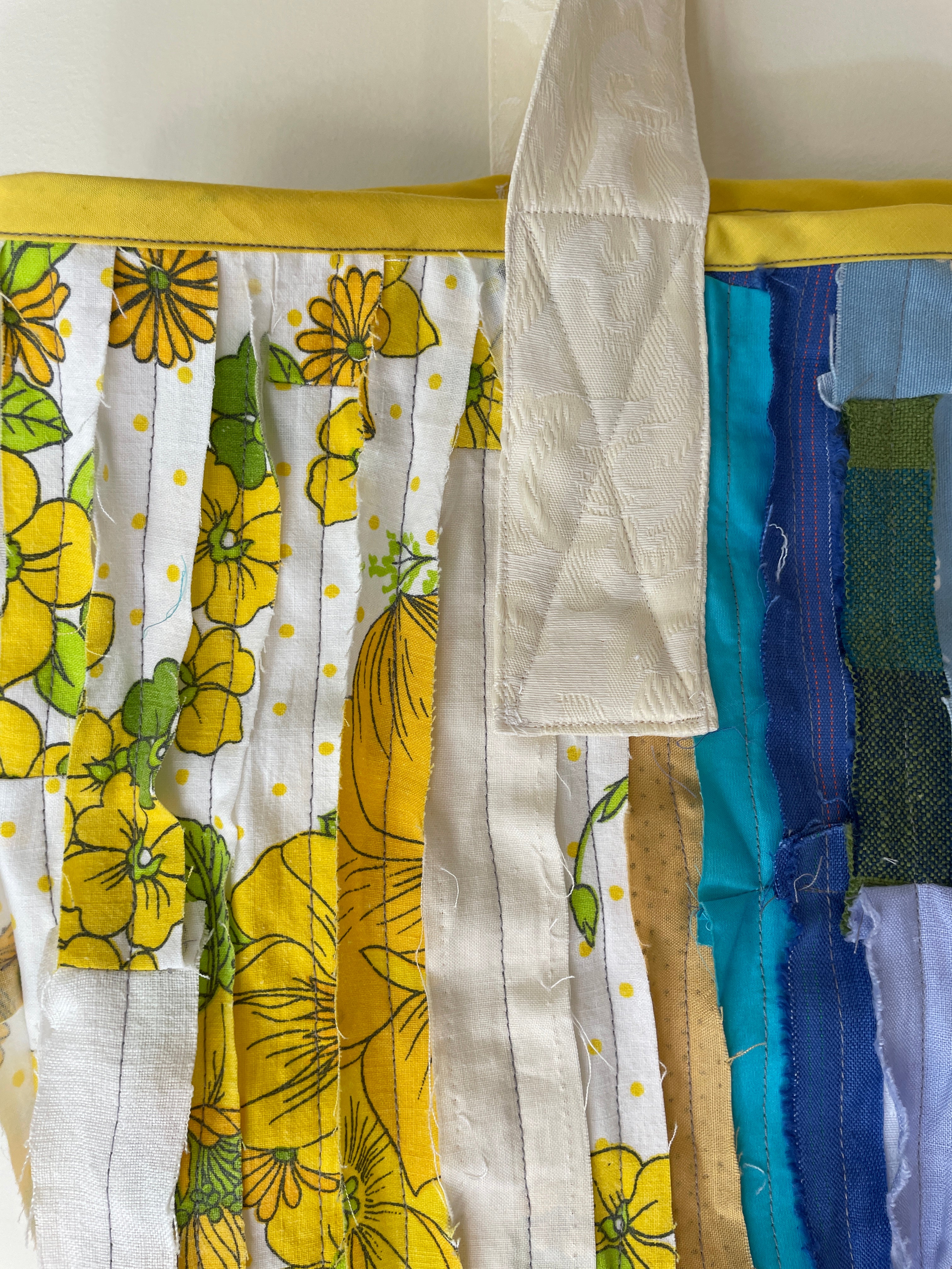 Slow Stitch Tote bag | Made from fabric scraps | One size