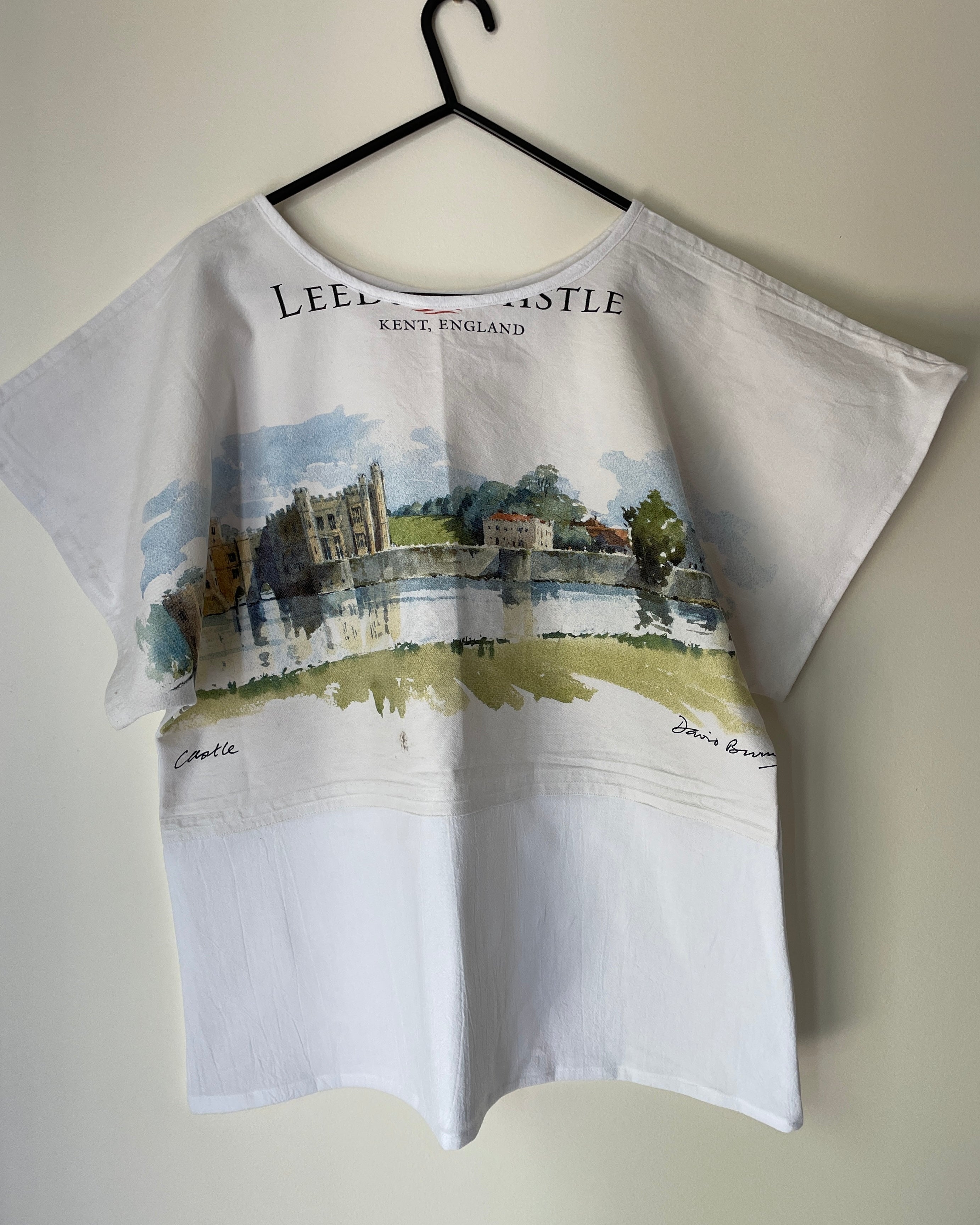 Upcycled Tea-towel T-shirt | Leeds Castle | Sustainable Fashion