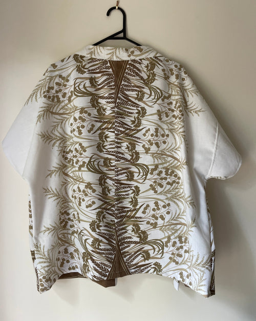 Open front Jacket | Harvest tablecloth design | Sustainable fashion