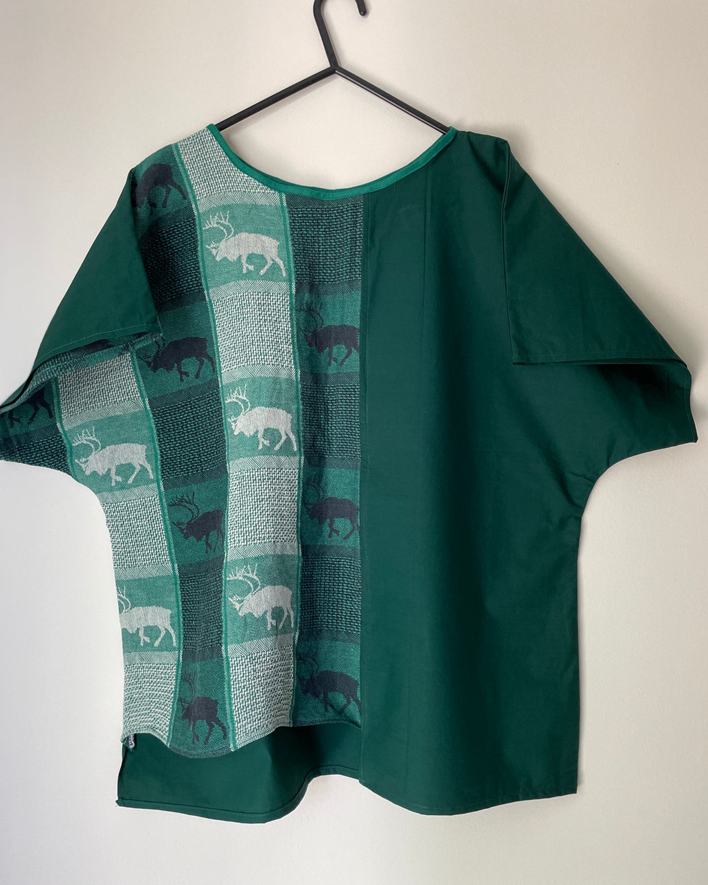 Upcycled Tea-towel T-shirt | Green Moose | Sustainable Fashion