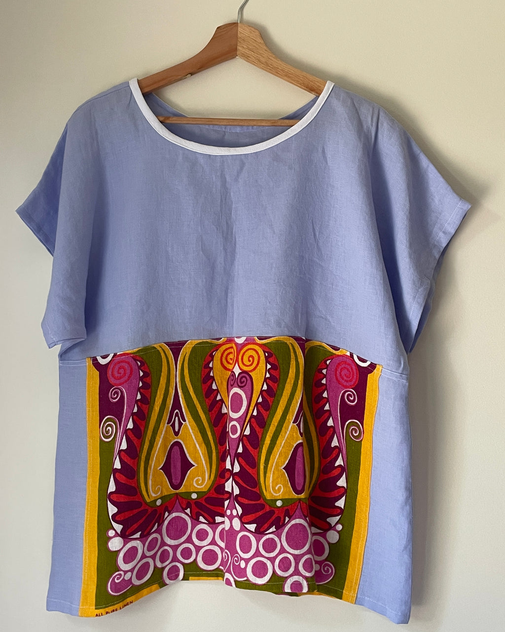 Upcycled Tea-towel T-shirt | Pure Linen | Sustainable Fashion