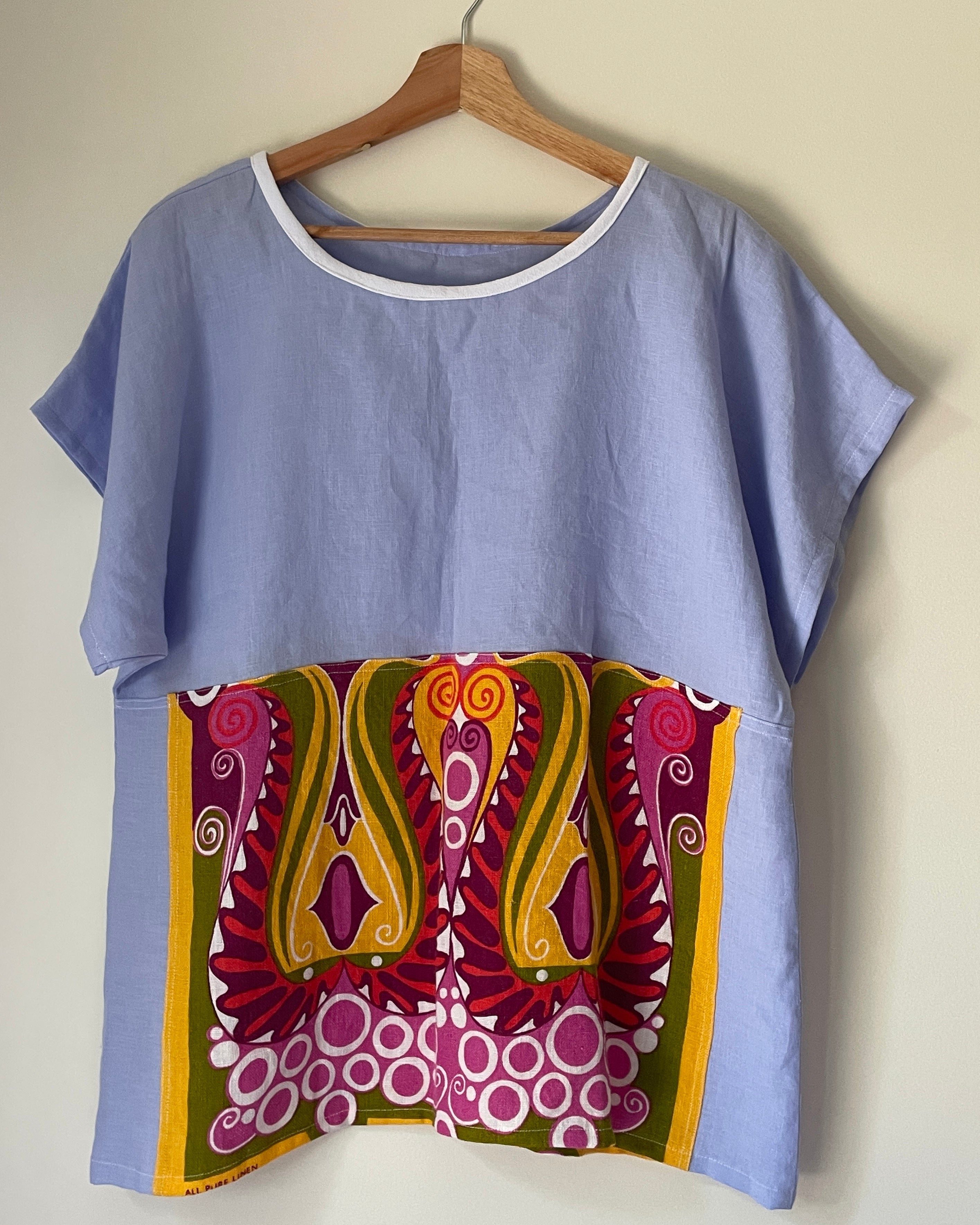 Upcycled Tea-towel T-shirt | Pure Linen | Sustainable Fashion