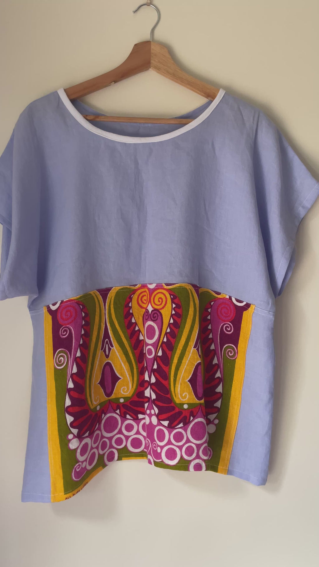 Upcycled Tea-towel T-shirt | Pure Linen | Sustainable Fashion