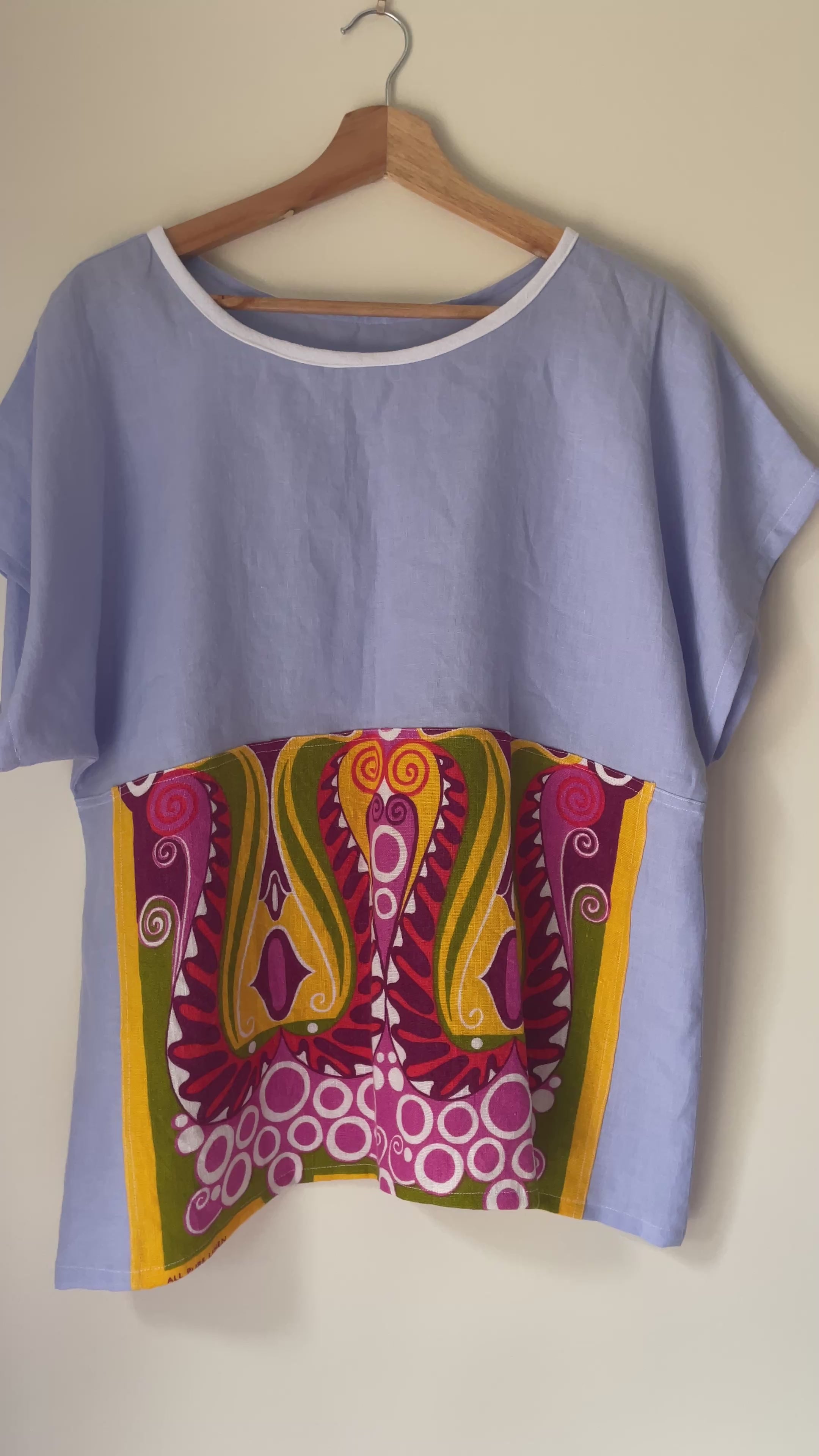 Upcycled Tea-towel T-shirt | Pure Linen | Sustainable Fashion