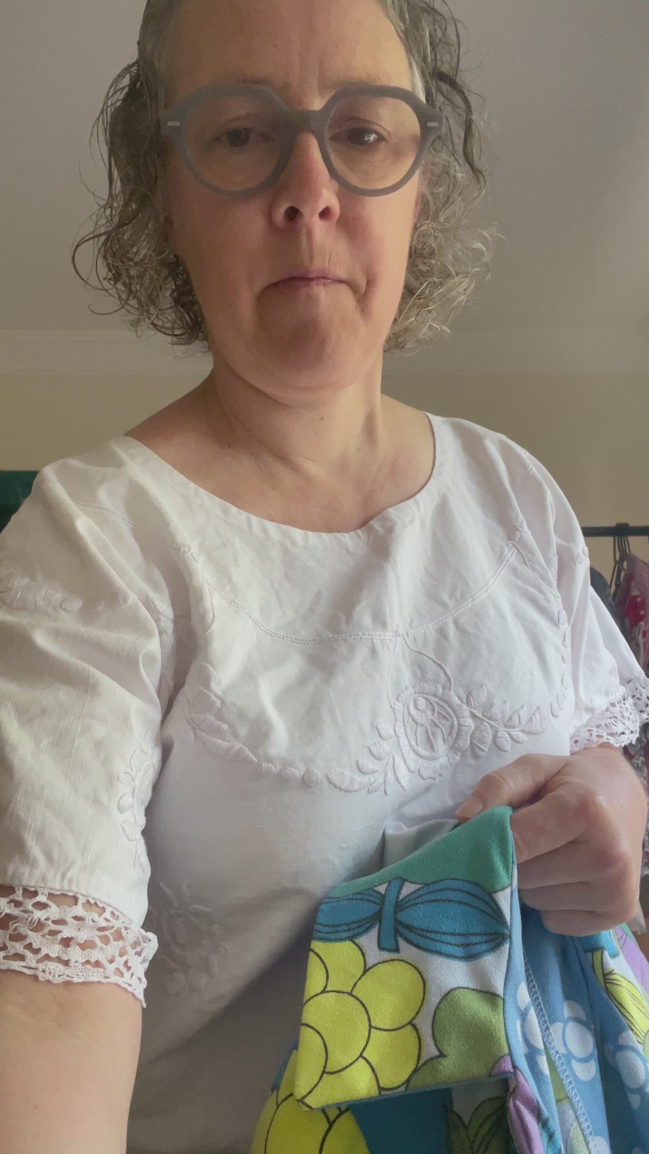 Upcycled Jacket with collar | Bright retro pattern | Sustainable Fashion